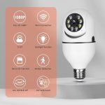Smart Camera V380 – Complete Home & Office Security Solution V380 PRO E27 360 Degree 1080P Wireless Home Security IP Camera - Image 4